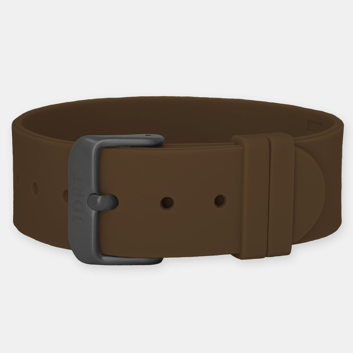 Brown Silicone Strap - Matte Black Buckle