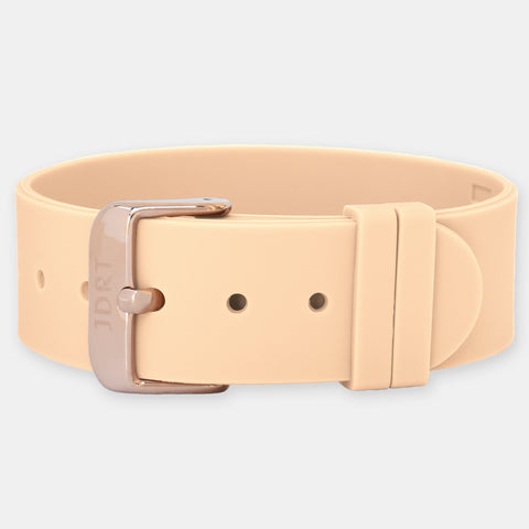 Brown Silicone Strap - Matte Rose Gold Buckle