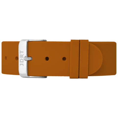 Brown Silicone Strap - Rose Gold Buckle