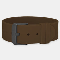 Brown Silicone Strap - Matte Black Buckle