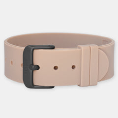 Tan Silicone Strap - Matte Black Buckle