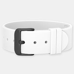 White Silicone Strap - Matte Black Buckle