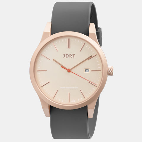 Matte Rose Gold / Tan Silicone
