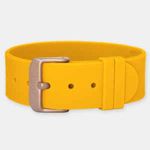 Orange Silicone Strap - Matte Rose Gold Buckle