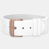 White Silicone Strap - Matte Rose Gold Buckle