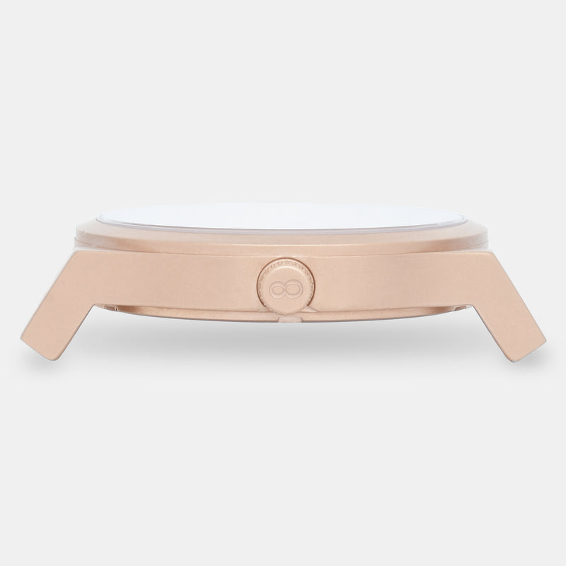 Matte Rose Gold / Tan Silicone