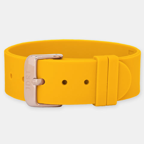 Tan Silicone Strap - Rose Gold Buckle