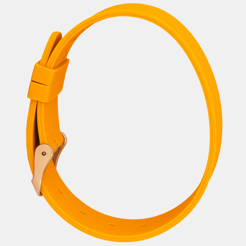 Orange Silicone Strap - Rose Gold Buckle