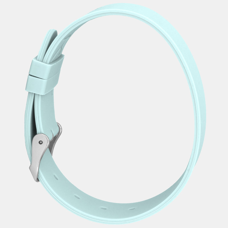 White Silicone Strap - Silver Buckle