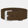 Brown Silicone Strap - Silver Buckle