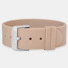 Tan Silicone Strap - Silver Buckle